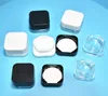 Tarro Concentrado 5ml 5 g 9 g de cristal de primera calidad con tapa resistente al niño tapa Cubo Cuadrado negro blanca gruesa Aceite de contenedores Dab