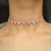 Розовое золото Цвет персонализированного пользовательского звезда ожерелье Customized CZ проложил пять звезд ожерелья ручной именинница подарок