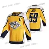 Nashville Predators Jersey 2021 Reverse Retro 95 Мэтт Дюшен 59 Роман Джози 92 Райан Йохансен 9 Филип Форсберг 35 Пекка Ринне Хоккейные майки