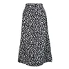 New Sexy Leopard Print Chiffon Split Skirt Casual Fashion Long Skirts for Women Spring Summer Zip Elegant Female Skirt 201111