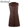 Bang 3XL Ultra Light Down Womens Vest Neeveless White Duck Down Vest Women Long Warm Vests WindProof 201102