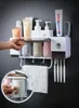 Toothbrush Tooth Cup Holder Set Toothpaste Squeezer Dispenser Multi-functional Bathroom Set 5 pcs Storage box case Household T200506