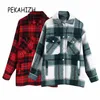 Höst Långärmad Blus Boho Kläder Kvinnor Plaidskjorta Koreanska Blus Plädskjorta Kvinnor Streetwear Coats Kvinna LJ200811