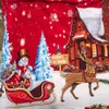 Jul Santa Claus Skriv ut Sängkläder 3PCS Duvet Cover PillowCase Twin Full Companter Bed Gift för barn 201021