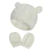 New Baby Kids Girls Boys Winter Warm Knit Hat Ear Solid Warm Cute Glove Lovely Beanie Cap 0-18M DB151