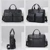 Porte-documents de luxe pour hommes, mallette en cuir véritable pour ordinateur portable de 15.6 pouces, sacs à main d'affaires, sacoche pour documents, Vintage noir XA746ZC1