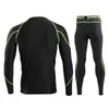 Arsuxeo Mężczyźni Winter Running Set Garnitury Sportowe Dres Dres Koszulki Z Długim Rękawem Sportowe Koszule Kompresyjne Spodnie Gym Odzież U81kk Y1221