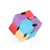 Fidget Decompression Toy Infinity Cube Transparent Color Cubic Puzzle Anti Finger Hand Spinnare Roliga Leksaker För Vuxna Barn ADHD Stress Relief Gifts Opp Bag