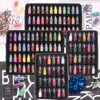 12 24 48 Flessen Kleurrijke Gemengde Nail Art Pailletten Glitter Nail Powder Pigments 3D Ultra-Dunne Sticker Flakes Manicure Decorations Set