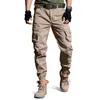 Брюки мужчины 2021 повседневная камуфляж военные тактические грузовые брюки многокарманские моды joggers черные армейские брюки высокого качества H1223