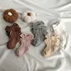 Calcetines de lazo de terciopelo para niños, calcetines de tubo medianos de punto de Color sólido para otoño e invierno español para bebés y niñas M3996
