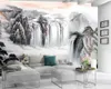 Romantiskt landskap 3d väggmålning tapet fantasy vattenfall landskap målning vardagsrum sovrum väggcovering hd 3d tapet