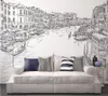 Beibehang Custom wallpaper European hand painted Venice city TV background wall living room bedroom murals 3d photo