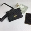 523685 BEE ANIMALIER CARD CASE مصمم رجالي جلد حامل بطاقات صغير الجيب المنظم المحفظة محفظة نسائية للعملات المعدنية الأزياء توقيع حامل البطاقة الحقيبة