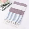 Cotton Turkish Bath Towel Striped with Tassels Travel Camping Bath Sauna Beach Gym Pool Blanket Surgical Drape