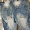 Nya design Vintermens jeans högkvalitativa designer sprayfärg skarvad rippad high street förstörda denim jeans oss storlek w28-w40263e