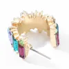 Hoop Huggie Frauen Ohrringe Mode Farbe Diamant Serie Legierung Acryl Einfache C-förmige Gold Silber Dame Party Ohrringe1