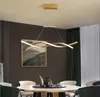 Moderne hanglamp voor keukenbar suspensie verlichting aluminium golf Avize glans hanglamp voor eetkamer kantoor