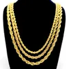 Touw ketting ketting 18k geel goud gevuld gedraaide knoop ketting 3 mm, 5 mm, 7 mm breed