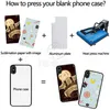 TPU PC Blank 2D Sublimatie Cases DIY Designer Warmteoverdracht Telefoonhoesje voor iPhone 15 14 13 12 Pro Max 11 XR XS 8 met aluminium inzetstukken izeso