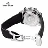 Reef Tiger marca quarzo quadrante luminoso di lusso cronografo impermeabile cinturino in pelle puntatore luminoso Sport Mens Watch Reloj Hombre T200409