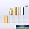 20 pièces/lot 5ml 10ml or argent couvercle verre Transparent vide Portable parfum rechargeable vaporisateur bouteilles en aluminium pour voyage