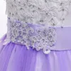 Filles de Noël Floral Dentelle Sans Manches Eleghant Robe De Soirée De Mariage Enfants Fille Robe Longue Fête D'anniversaire Communion Robes LJ200923