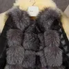 Women's Fur & Faux 2021 Fashion Women Winter Medium Long Artifical Vests Warm Coats Sliver Vest