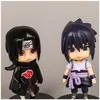 Naruto Car Decoration Zabawki 6 Sztuk Sasuke Kakashi Itach Znaki Zestaw Anime Action Figury Lalka PVC Model ozdoby