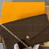 Najwyższej jakości 3 -częściowa torba wieczorowa Kobiety Messenger Oryginalne skórzane torebkę Oryginalne pudełko słynne luksusowe projektanci Pochette Felicie sho2535
