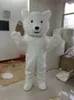 Costume de mascotte d'animal d'ours polaire blanc professionnel Halloween robe de soirée de fantaisie de Noël Costume de personnage de dessin animé tenue de carnaval unisexe pour adultes