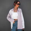 Blouses Femmes Chemises Casual rayé Color-Block Patchwork Femmes Automne 2021 Bouton Top Mujer À manches longues Pink Shirt Tops pour la mode