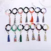 36 Kolory Koraliki Food Akrylowe Koraliki Tassels Bransoletka Brelok Keychain Drewniane Koraliki Bransoletki Klucz Pu Tassel Anti-Lase Brelok