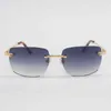 2023 okulary designerskie nowe vintage bez obręczy okularów przeciwsłonecznych Mężczyźni Oculos Shadow Metal Frame Squa