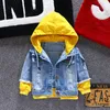 Jeans jas meisjes kinderen 2020 herfst jongens hoodies jas denim lange mouw bovenkleding kinderen windjack voor 1e 2 3 4 5 6 jaren LJ200828