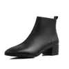 Frauen Herbst Winter Stiefeletten kurze Plüsch Einlegesohle Reißverschluss High Heel Spitz PU Leder weibliche Stiefel schwarz weiß große Größe 431