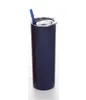 20 oz Skinny Tumbler Coupe Droite Couvercle Paille En Acier Inoxydable 304 Double Paroi Isolation Sous Vide Sans Soudure Intérieure Bière Café Bouteille D'eau YL0090