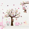 Ultimi XXL Cartoon Animals Zoo Gufo Farfalla Scimmia Wall Stickers per la camera dei bambini Home Decor Albero colorato Decal Stick sul muro 201202