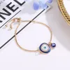 2021 Turkish Blue Crystal Evil Eye Bracelet dla kobiet ręcznie robione złote łańcuchy Lucky Biżuteria Bransoletka Kobieta biżuteria