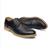 New Leather Brogue Mens Flats ShoeBritish Style Men Oxfords Fashion Brand Dress Shoes For Men Footwear dh24