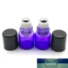 500pcs 1ml Perfume Roll on Glass Bottles Refillable Essential Oils Roller Purple-blue Bottle Fast Shipping