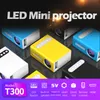 Mini Projetor LCD Portátil T300 Projetores de Led de Bolso Home Movie Media Player 1080P Mais Claro que YG300 YG220 Beamer