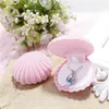 Jewelry Display Gift Boxes Holder Shell Shape Flocking Box Lovely Velvet Wedding Engagement Ring Box for Earrings Necklace Bracelet 5 Colors