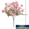 1 Buquê Flores Artificiais Cravo Cravo Flor Falsa De Seda Com Folhas Flores Para Diy Home Jardim Casamento Decoração