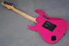 Custom 24 frets shark pink finish electric guitar Chinese made 21 to 24 frets well scalloped guitar