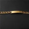 Stainls Steel Sier18K Gold Pladedrose Gold Color Réglable Lien Cuban Chaînes Nom Gravé Kids Id Bracelet2419266