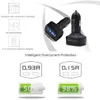 Carregador de carro USB duplo 4 em 1 Display de LED digital DC 5V 3.1A Adaptador universal com testador de medidor de corrente de temperatura de tensão