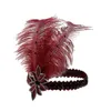 Elegante Damen-Stirnbänder, Vintage-Pailletten, Party-Kopfschmuck, modische Perlen, Flapper-Feder-Haar-Stirnband, Hochzeit, Braut-Accessoire