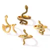 4st/set Vintage Snake Animal Rings for Women Gothic Silver Gold Black Color Geometry Metal Alloy Finger Ring Set Smycken 2022