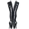 Bottises de corset fétiche / cuisse / entrejambe bottes de ballet haleine sexy 18cm avec verrou 220224